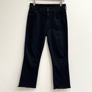 Mother The Insider Crop Step Fray Jeans in "Not Guilty" Black Jeans Size 29